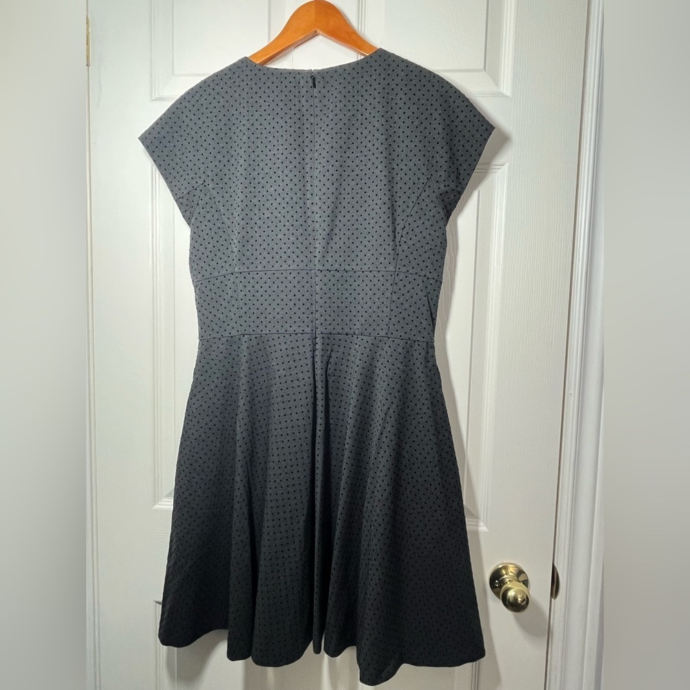 Brooks Brothers Red Fleece Charcoal Polka Dot Mini Dress Size 12 - Picture 2 of 11